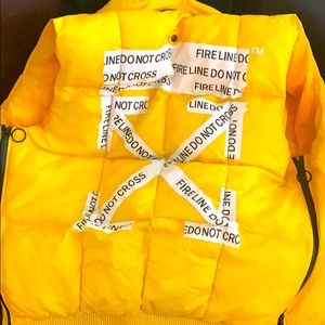 Yellow offwhite vest